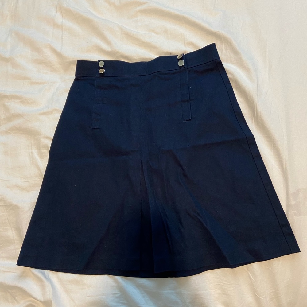 London the Cosmo Skirt Navy 100% Cotton Knee Length Vintage Size XS